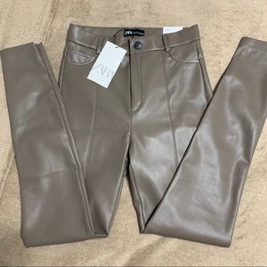 Zara leather leggings